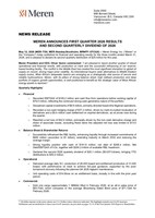 MEREN ANNOUNCES AGM VOTING RESULTS