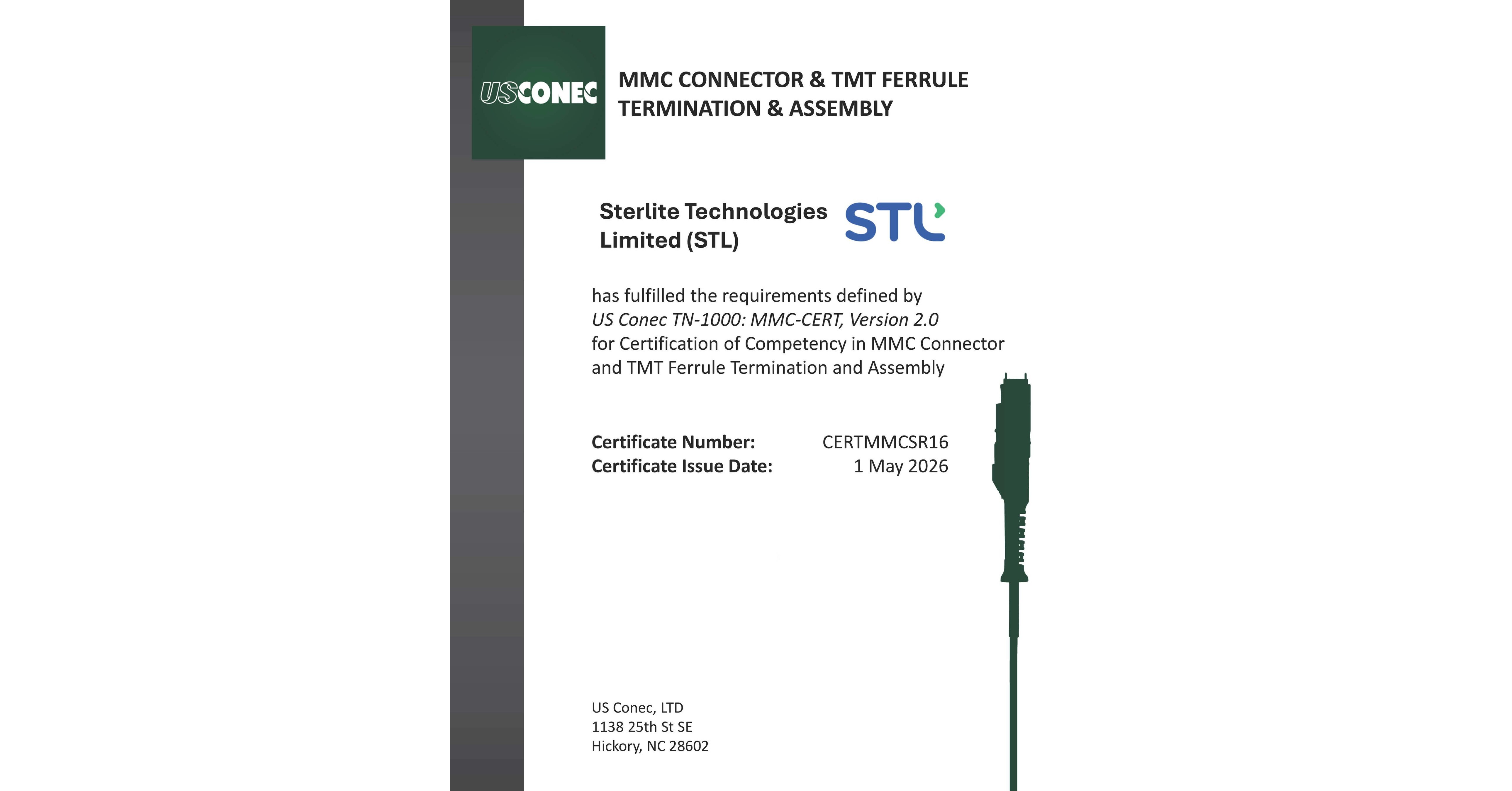 STL announces US Conec certification to offer MMC pre-terminated solutions for AI-Data Center deployments