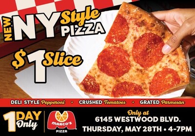 Special Event: Marco's Pizza Celebrates Launch of NEW NY Style Pizza with Florida Pop-Up $1 Slice Shop