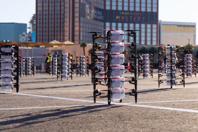 A number of drones are place