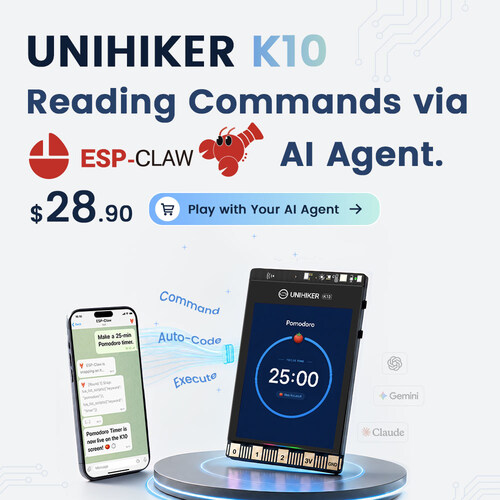DFRobot UNIHIKER K10 Now Supports ESP-Claw for Chat-Based Local AI