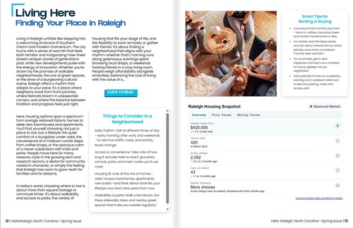The HelloNation Magazine for Raleigh, NC already features every neighborhood's detailed information, with more being added daily.
