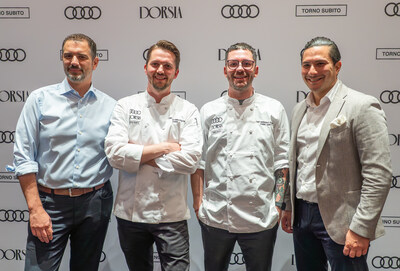 Vito Paladino, Chef Miles Pundsack-Poe, Chef Bernardo Paladini and Khaled Soussi at the Audi Sustainability Dining Series (CNW Group/Audi Canada)