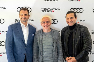 Vito Paladino, Jacques Villeneuve and Khaled Soussi at the Audi Innovation Series (CNW Group/Audi Canada)