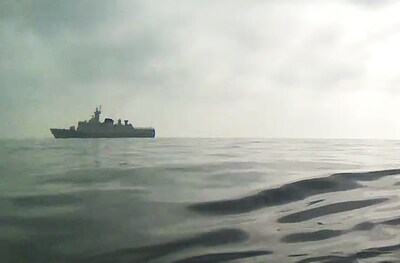 A Chinese PLAN Type 056 corvette as viewed by a Seasats Lightfish during a recent autonomous voyage through the Taiwan Strait.