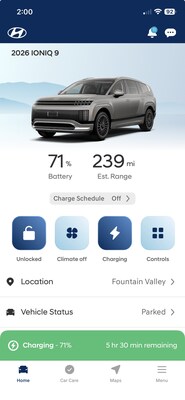 The MyHyundai with Bluelink mobile app (Photo/Hyundai) The MyHyundai with Bluelink mobile app (Photo/Hyundai)