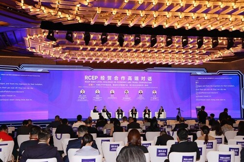 The Regional Comprehensive Economic Partnership High-Level Dialogue on Economic and Trade Cooperation takes place in Nanning, Guangxi Zhuang autonomous region on Sept 17, 2025. [Photo provided to en.gxzf.gov.cn]