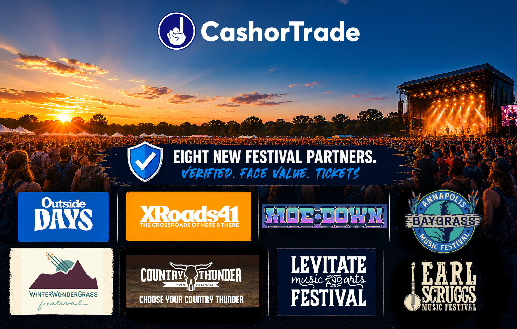 CashorTrade Unveils Verified Face Value Resale Technology and Expands Fan-First Festival Network to Eight New Partners