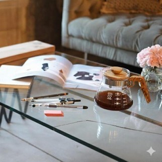 Image 4: Coffee table with a crack