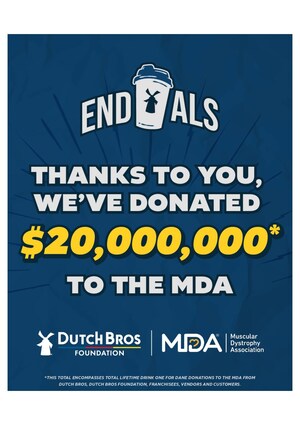 Dutch Bros Community Reaches $20 Million in Total Lifetime Donations to Muscular Dystrophy Association During 19th Annual Drink One For Dane Day of Giving