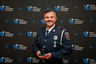 On-Duty Difference Maker – Uniform Officer: Preston Gabriele, Hamilton Police Service, recognized for exceeding job expectations while on duty. Photo credit: Ryan Ng. (CNW Group/Police Association of Ontario)