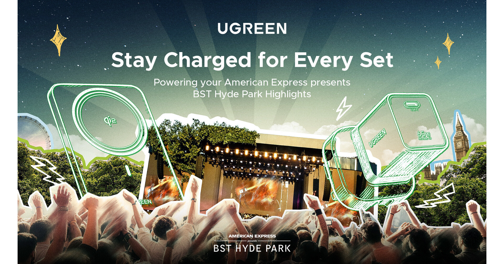 UGREEN Announces Partnership with American Express presents BST Hyde Park to Power Seamless Festival Experiences
