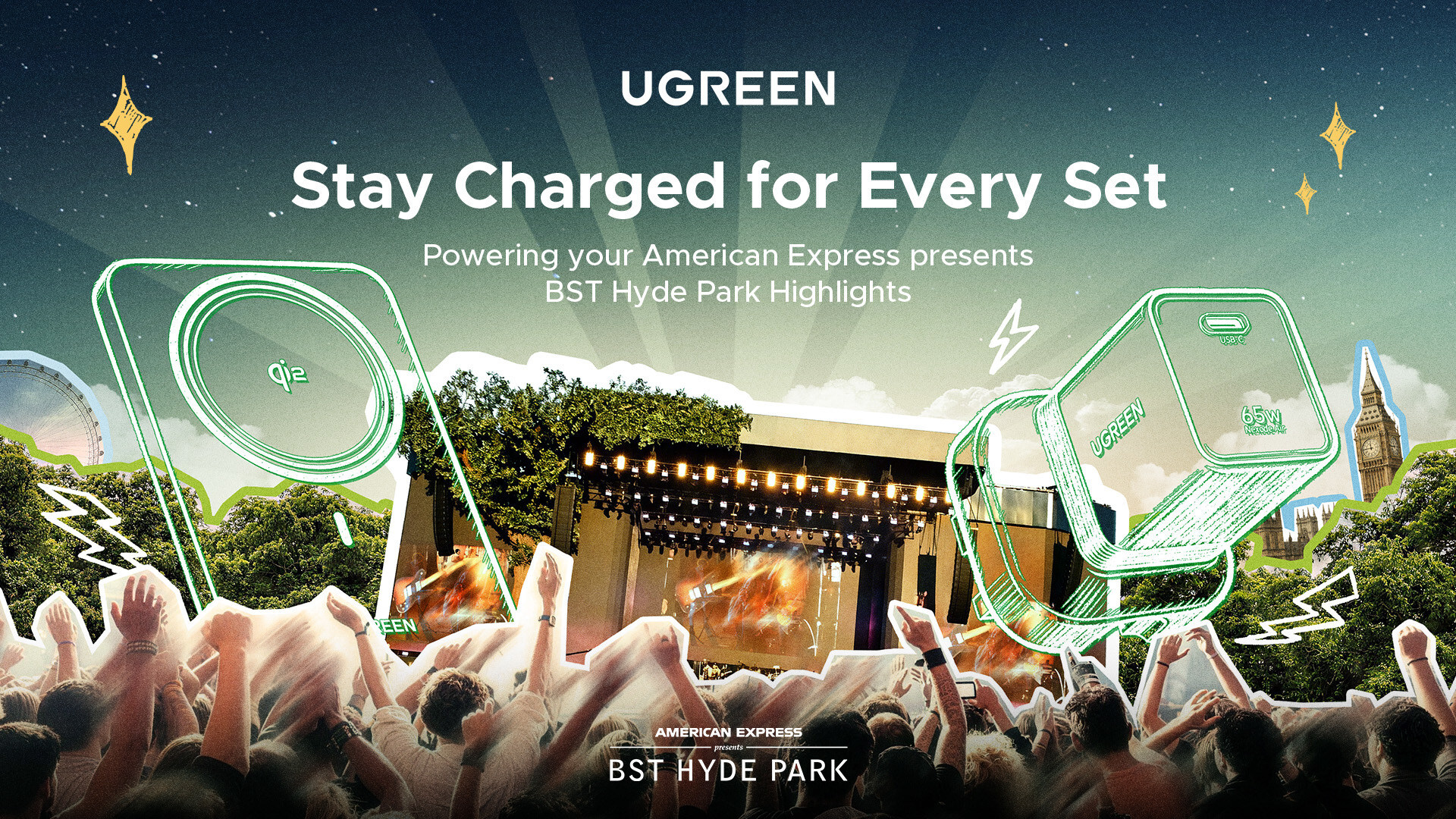 UGREEN Announces Partnership with American Express presents BST Hyde Park to Power Seamless Festival Experiences