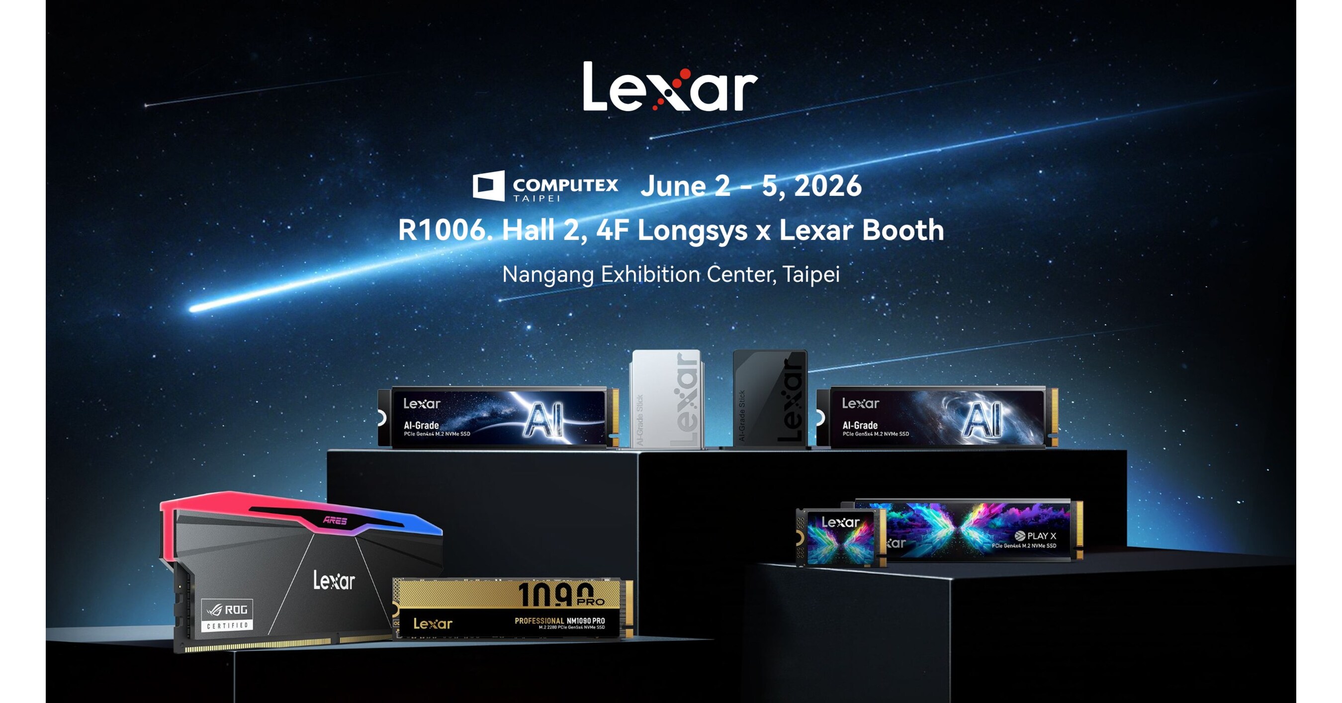 LEXAR au COMPUTEX 2026 : propulser les PC IA de nouvelle génération et l'Edge Computing grâce à des capacités de stockage conçues pour l'IA