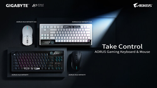 GIGABYTE Unveils Next-Generation Gaming Peripherals with AORUS K10 INFINITY Keyboard and M10 INFINITY Mouse at COMPUTEX 2026 GIGABYTE Unveils Next-Generation Gaming Peripherals with AORUS K10 INFINITY Keyboard and M10 INFINITY Mouse at COMPUTEX 2026
