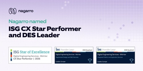Nagarro recognized by ISG as CX Star Performer and a 2026 DES Leader Nagarro recognized by ISG as CX Star Performer and a 2026 DES Leader