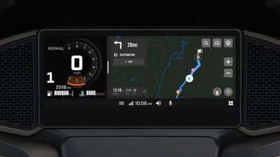 New on-road navigation features on the BRP GO! mobile app, available exclusively on the 10.25’’ touch display of Can-Am motorcycles and 3-wheel vehicles. (CNW Group/BRP Inc.)