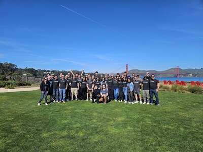 The Forage team in front of the Golden Gate Bridge.