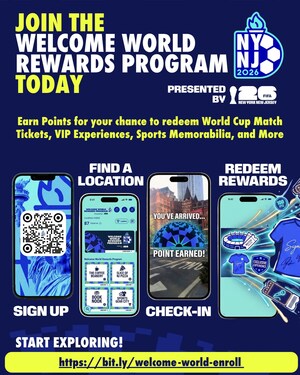 FIFA WORLD CUP 2026™ NYNJ HOST COMMITTEE LAUNCHES WELCOME WORLD REWARDS PROGRAM WITH WORLD CUP MATCH TICKETS, VIP EXPERIENCES, AND EXCLUSIVE PRIZES UP FOR GRABS