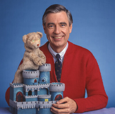 Mister Rogers and Daniel Striped Tiger. Photo by Walt Seng, Courtesy of Fred Rogers Productions.