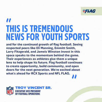 RCX delivers accessible, affordable, and high-quality youth sports experiences, and manages the official licenses on behalf of the NFL, MLS, NBA, WNBA, MLB and NHL