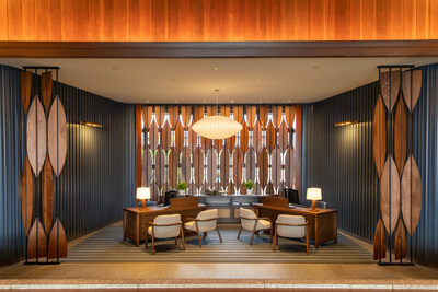 Inside the reimagined lobby at Fairmont Jasper Park Lodge, the spirit of summer camp lives through design details that inspire adventures and days spent outdoors (CNW Group/Fairmont Jasper Park Lodge)