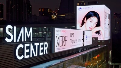 XERF™ consumer campaign at Siam Center, Bangkok, one of several branded out-of-home activations bringing non-invasive structural skin tightening into everyday consumer conversation across Asia-Pacific