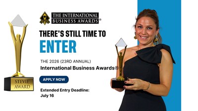The Stevie® Awards, organizers of The International Business Awards®, announced today that the final entry deadline for the 2026 (23rd annual) edition of the awards has been extended through 16 July by popular demand.