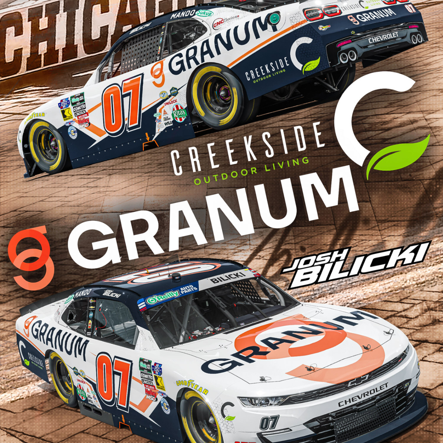 Granum and Creekside Outdoor Living to Sponsor NASCAR Driver Josh Bilicki at Chicagoland Speedway