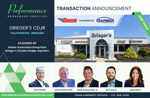 Performance Brokerage Services Advises on the Sale of Grieger's Chrysler Dodge Jeep Ram in Valparaiso, Indiana to Garber Automotive Group