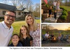 The Higdons in front of their new Thompson's Station, Tennessee home