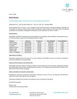 LUCARA ANNOUNCES VOTING RESULTS FROM ANNUAL MEETING