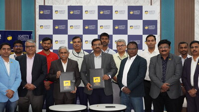 Dignitaries at the signing of the strategic MoU between Amity University Bengaluru and LTTS