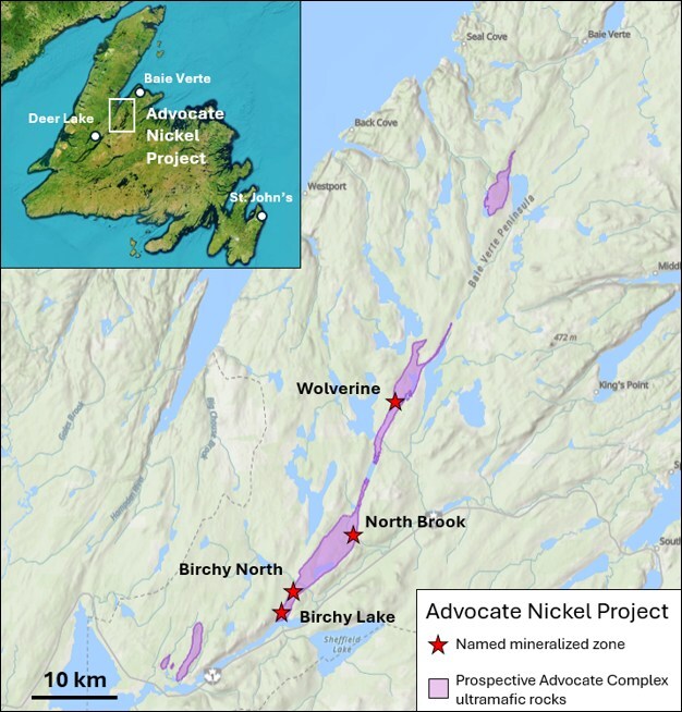 Figure 1 – Location of the Advocate Nickel Project in the Baie Verte Peninsula, Newfoundland (CNW Group/FPX Nickel Corp.)