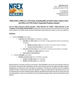 NGEx Drills 1,540m at 1.17% CuEq, Including 88m at 8.65% CuEq in Saturn Zone and 501m at 0.73% CuEq in Expanded Porphyry Deposit (CNW Group/NGEx Minerals Ltd.)