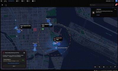 The OVERWATCH platform delivers real-time airspace awareness, multi-sensor integration, and unified operational command - enabling law enforcement to coordinate authorized aerial activity while responding to airspace threats across large, complex venue environments. The OVERWATCH platform delivers real-time airspace awareness, multi-sensor integration, and unified operational command - enabling law enforcement to coordinate authorized aerial activity while responding to airspace threats across large, complex venue environments.