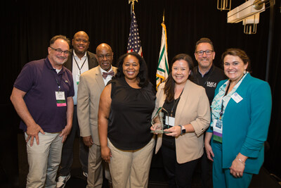 Virginia Music Educators Association leadership with NAfME President Cecil Adderley and Jazzmone Sutton, NAfME Senior Manager of State Advocacy and Equity. Photo by © 2026 Ashlee Wilcox Photography, LLC.