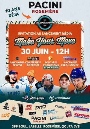 ALEXANDER ZHAROVSKY, ESPOIR DU CANADIEN DE MONTRÉAL, EN TÊTE D'AFFICHE DU 10e ANNIVERSAIRE DE MAKE YOUR MOVE