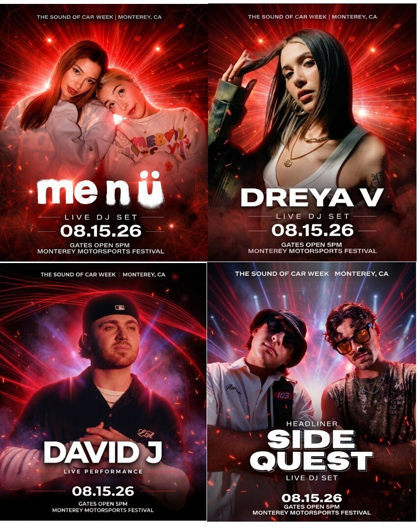 Monterey Motorsports Festival Announces 2026 Entertainment Lineup Headlined by Viral DJ Duo SIDEQUEST
