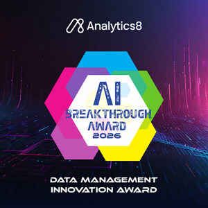 Analytics8 Wins "Data Management Innovation Award" in 2026 Artificial Intelligence Breakthrough Awards Program