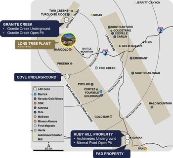 Figure: Regional Map of i-80 Gold Assets in Northern Nevada (CNW Group/i-80 Gold Corp)