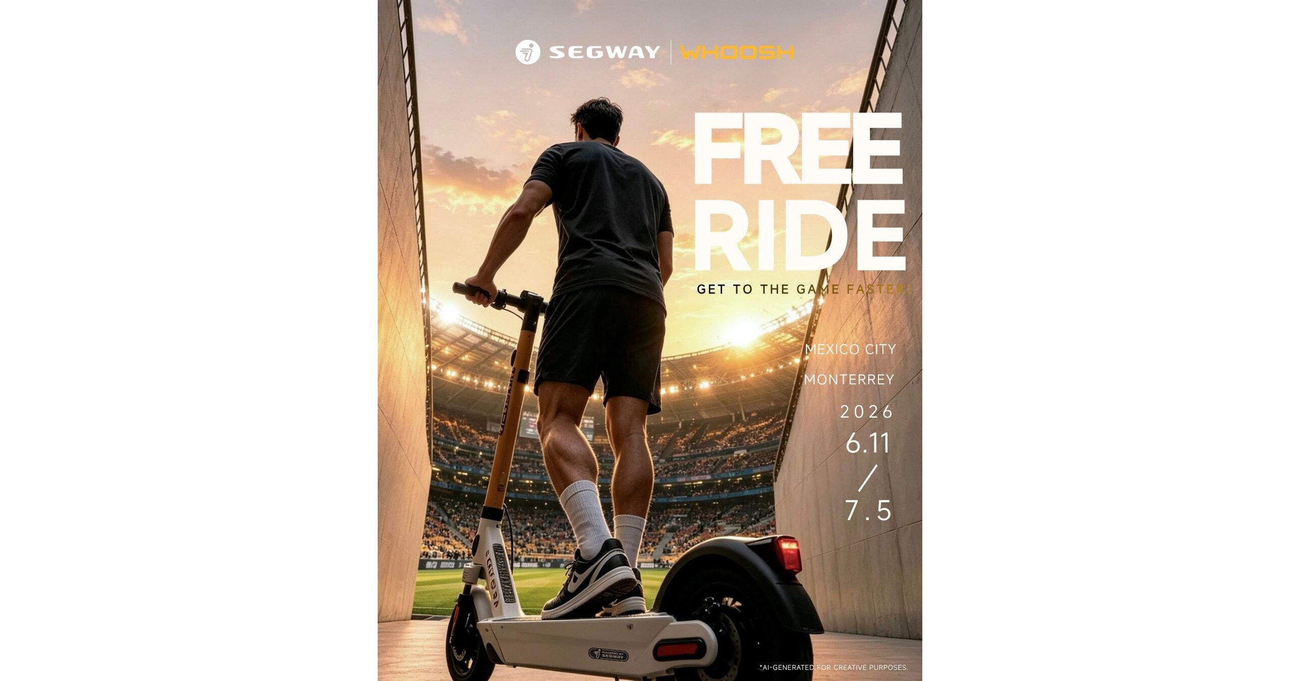 Pendant la Coupe du monde 2026, Segway et Whoosh lancent une campagne de trajets gratuits &agrave; travers le Mexique pour promouvoir la mobilit&eacute; urbaine