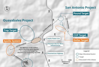 Figure 4: Plan View of the Guayabales Project Highlighting the Apollo System (CNW Group/Collective Mining Ltd.)