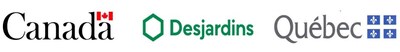 Logos des gouvernements du Canada, Desjardins, et du Québec (Groupe CNW/Cabinet de la première ministre)