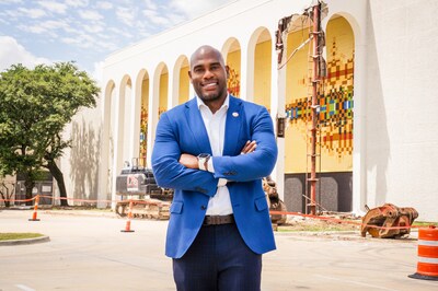 Terrence Maiden, CEO of Russell Glen Company and Co-Developer of Shops at RedBird,  in front of the North Wing as construction commences.