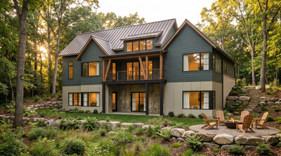 Green Builder Media's VISION House Asheville 2027 Rear Exterior Rendering (created by Creative Founder Design Studio), construction by Alair Asheville | Red Tree (CNW Group/Alair Enterprises Ltd.)