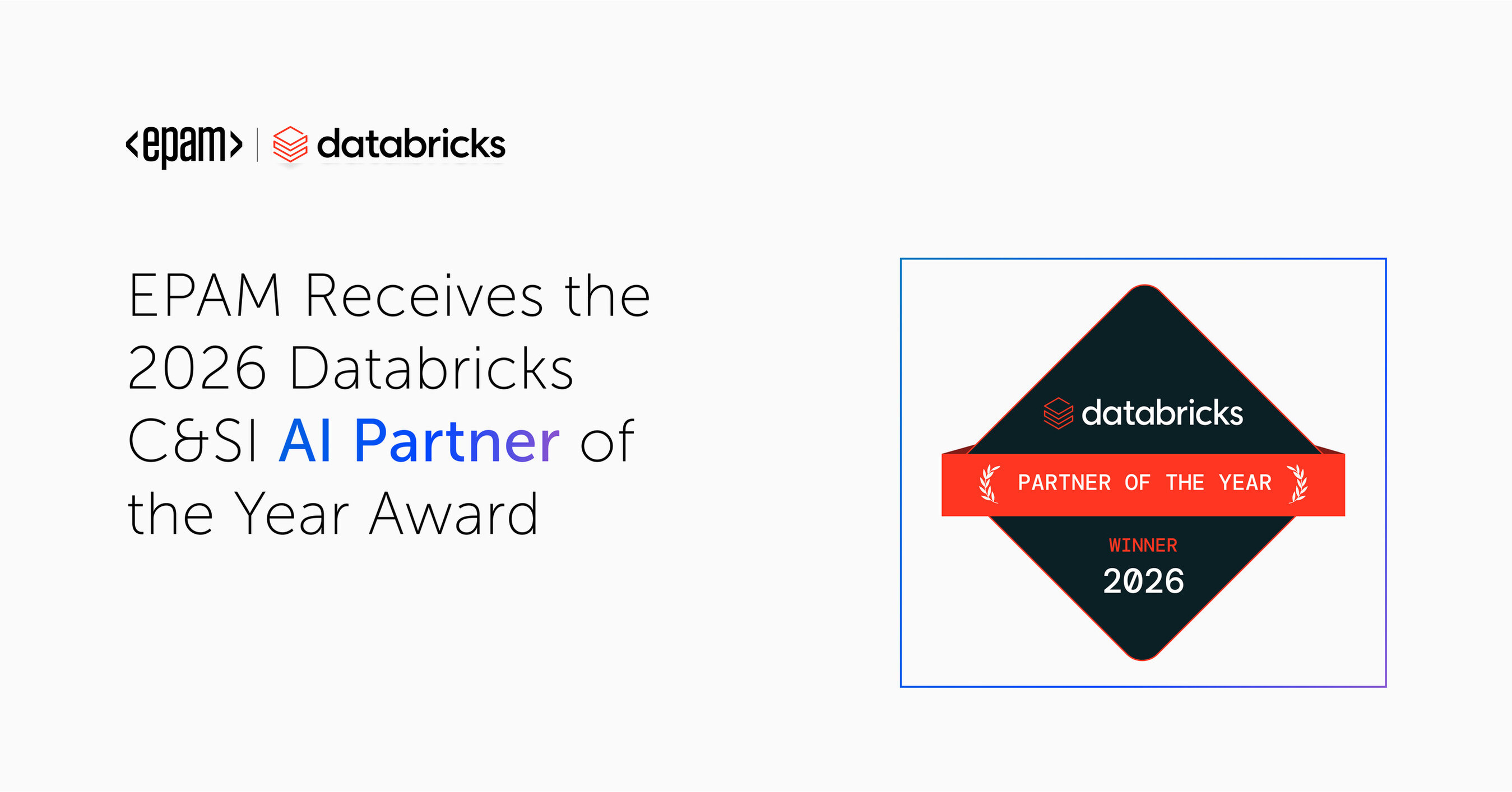 EPAM Awarded 2026 Databricks Consulting and Systems Integrator AI Partner of the Year for Helping Enterprises Scale AI into Measurable Business Impact
