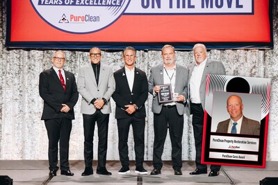 L-r: Alex Pericchi, Vice President of Marketing; Frank Torre, Vice Chairman; Mark W. Davis, Chairman & CEO; Troy Bowman, Regional Director, standing in for John Collins (inserted); and Steve White, President.