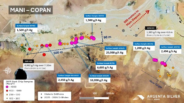 Sat image of Mani Copan (CNW Group/Argenta Silver Corp.) Sat image of Mani Copan (CNW Group/Argenta Silver Corp.)