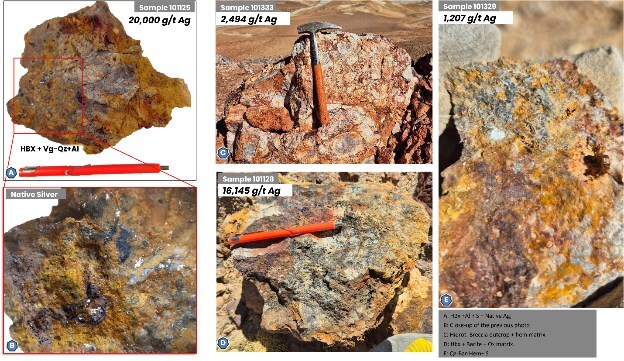 Native silver, breccias (CNW Group/Argenta Silver Corp.) Native silver, breccias (CNW Group/Argenta Silver Corp.)